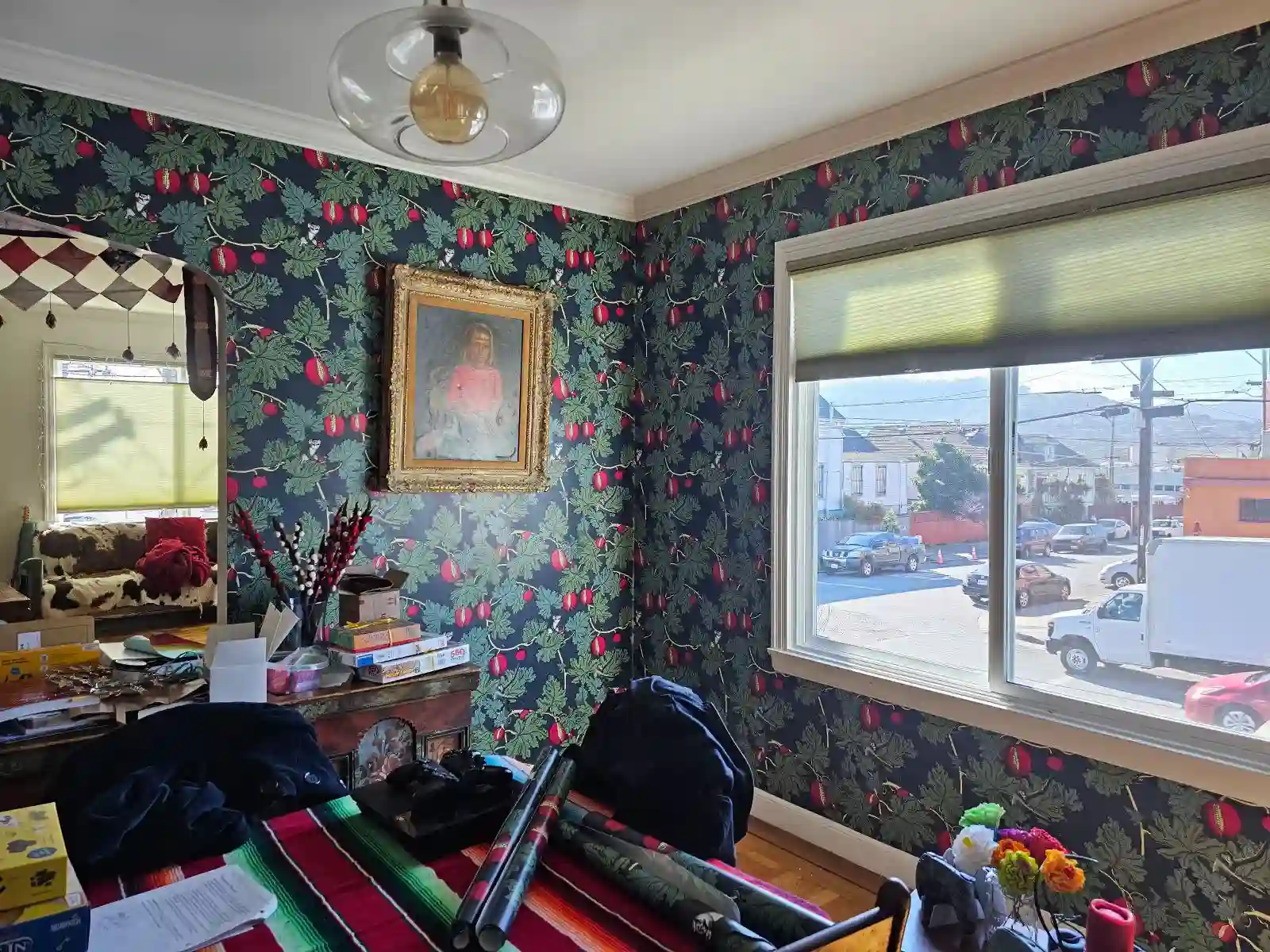 Restored historic wallpaper detail in Encanto, Phoenix